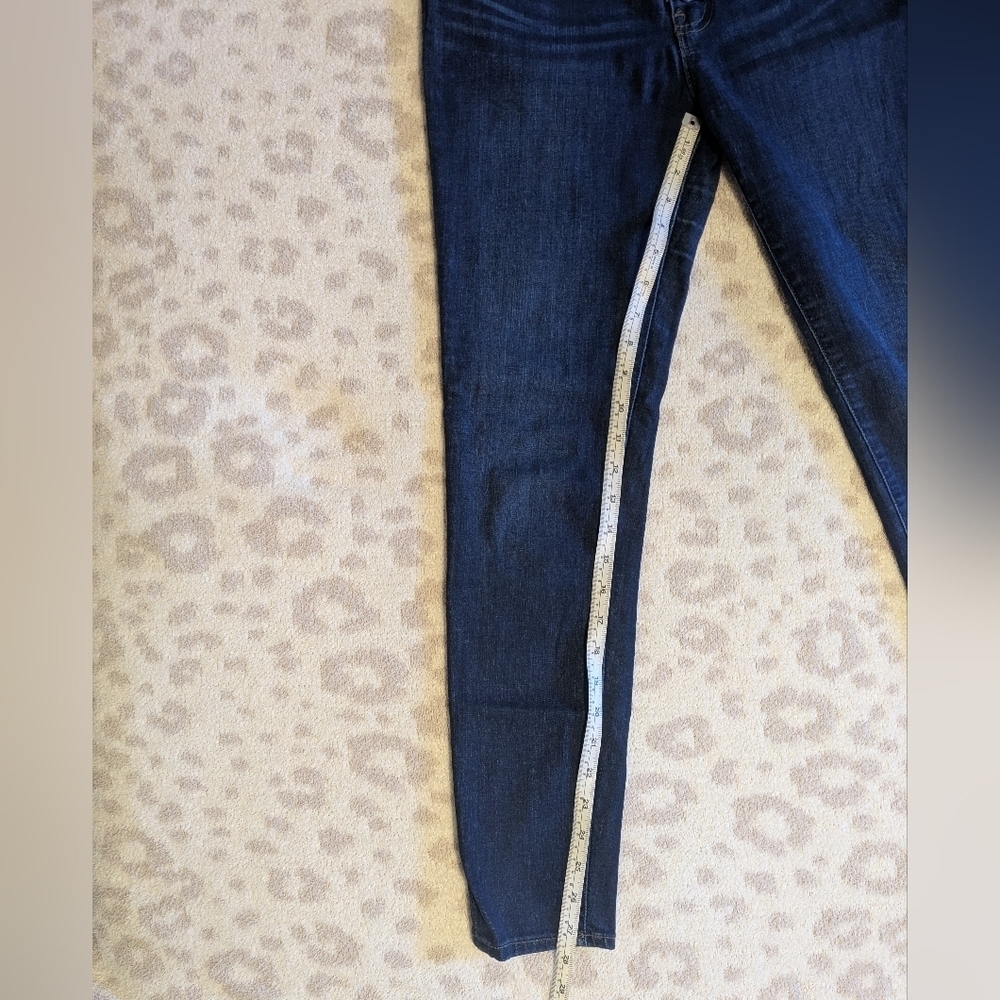 J. Crew High Rise Skinny Jeans Dark Wash Button Fly Stretch Size 28 - Picture 5 of 9